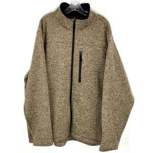 Swiss Tech Men's Sweater Size 3XL Beige 1/4‎ Zip Pullover Long Sleeve Zip Pocket